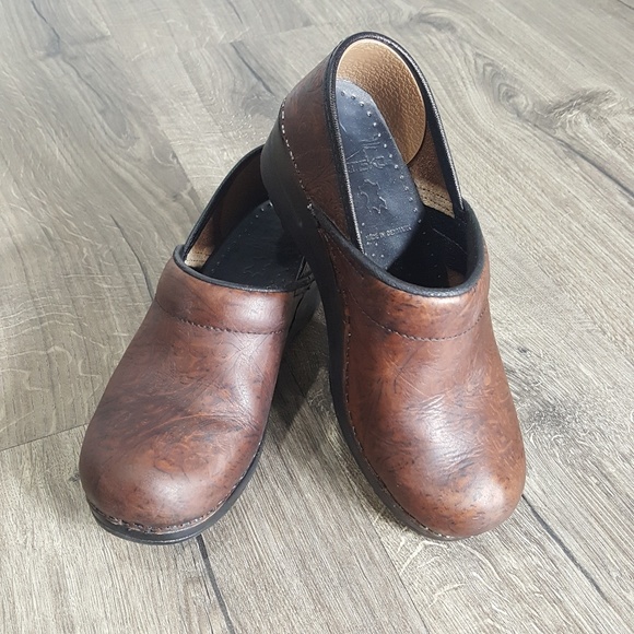 Dansko Shoes - DANSKO | Brown Tooled Leather Clogs